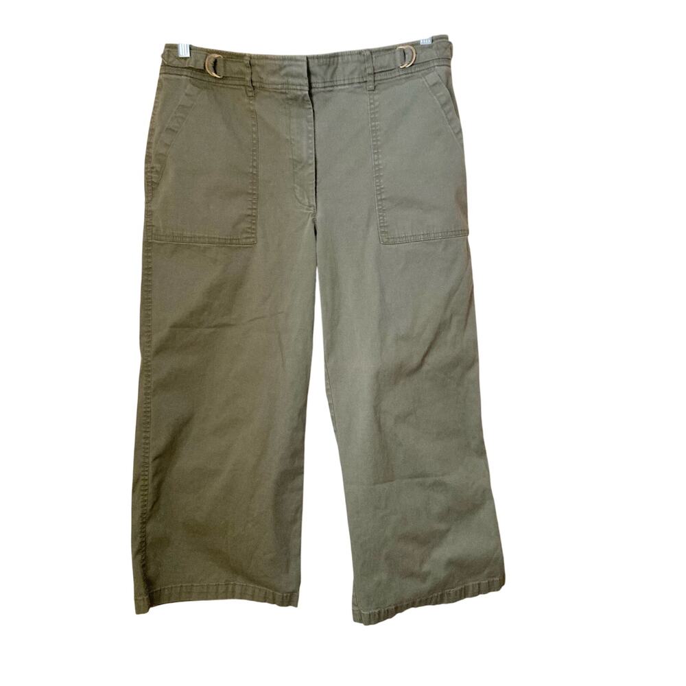 White House Black Market The Wide Leg Women's Capri Pants Size 14 Sage Green